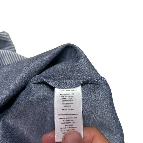 Hickey Freeman 1/4 Zip Golf Pullover Shirt Mens XXL Gray Striped Long Sleeve - Picture 8 of 8